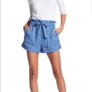 Socialite-blue Paperbag High Rise Shorts